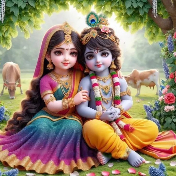 Cute Little Radha Krishna Images