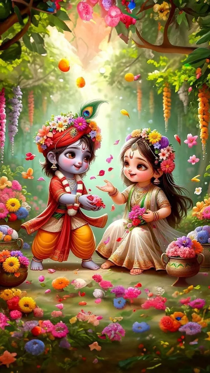 Cute Little Radha Krishna Images